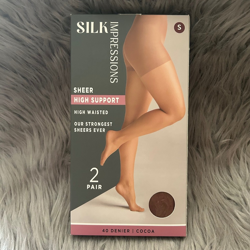 Silk Impressions High Support Sheer Tights Women Size Small Cocoa High Waisted